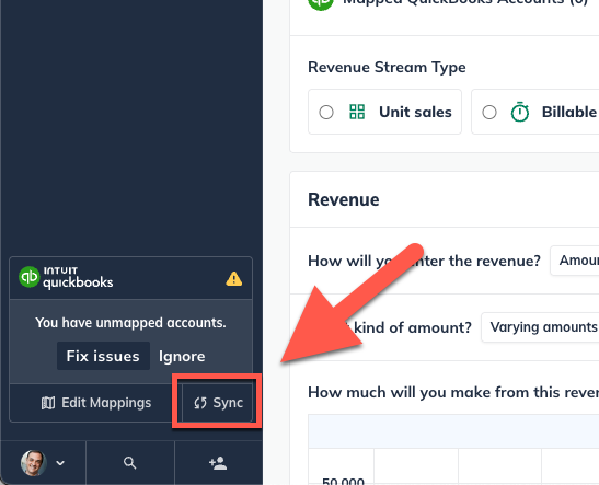 Quickbooks sync now highlighted in the left sidebar.png