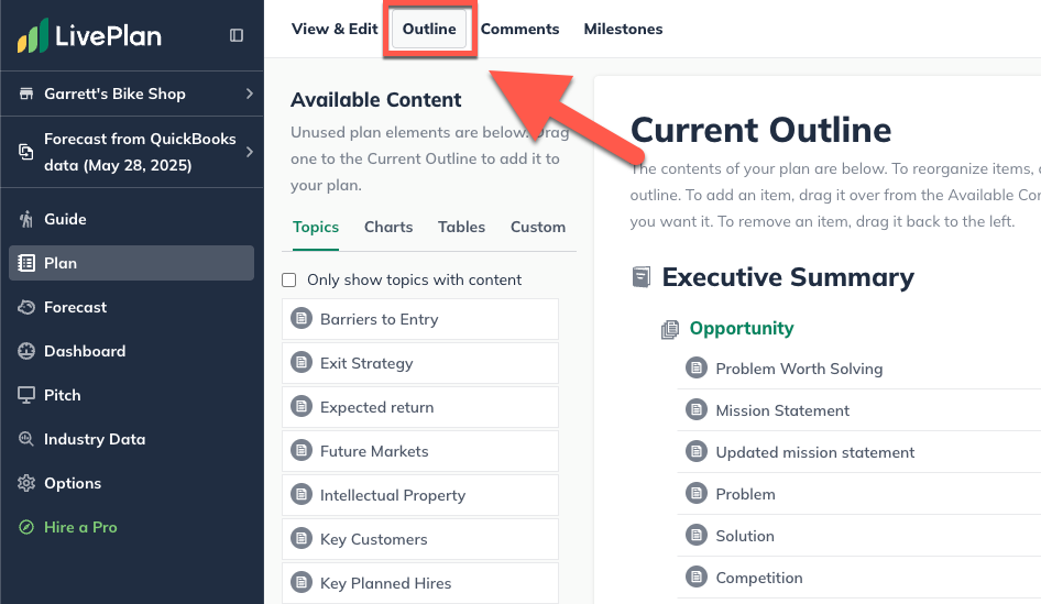 from the plan page click the outline .png