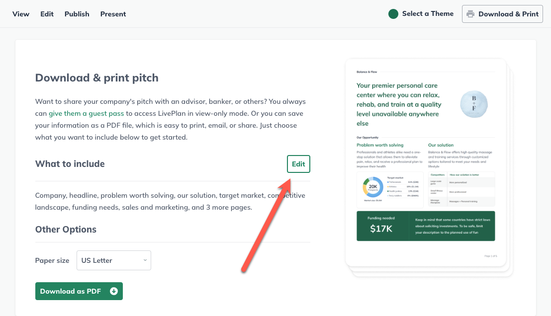 Arrow pointing to Edit Pitch Export Options.png