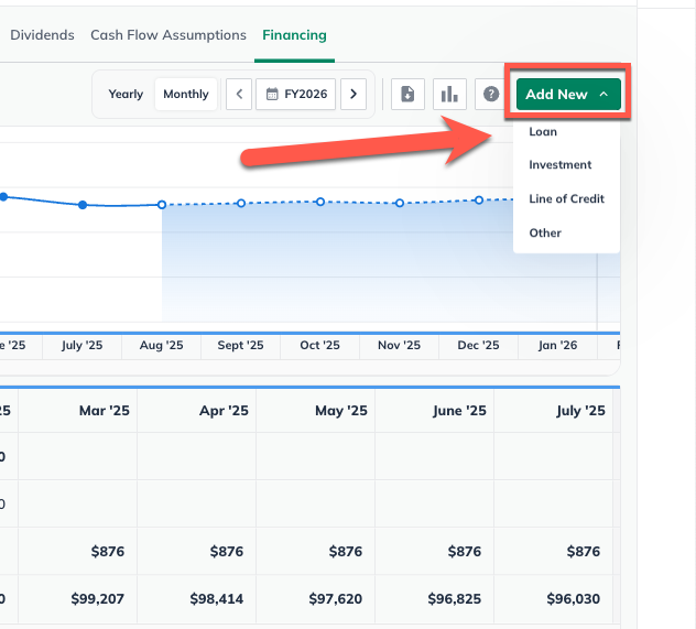 financing section with add loan highlighted.png