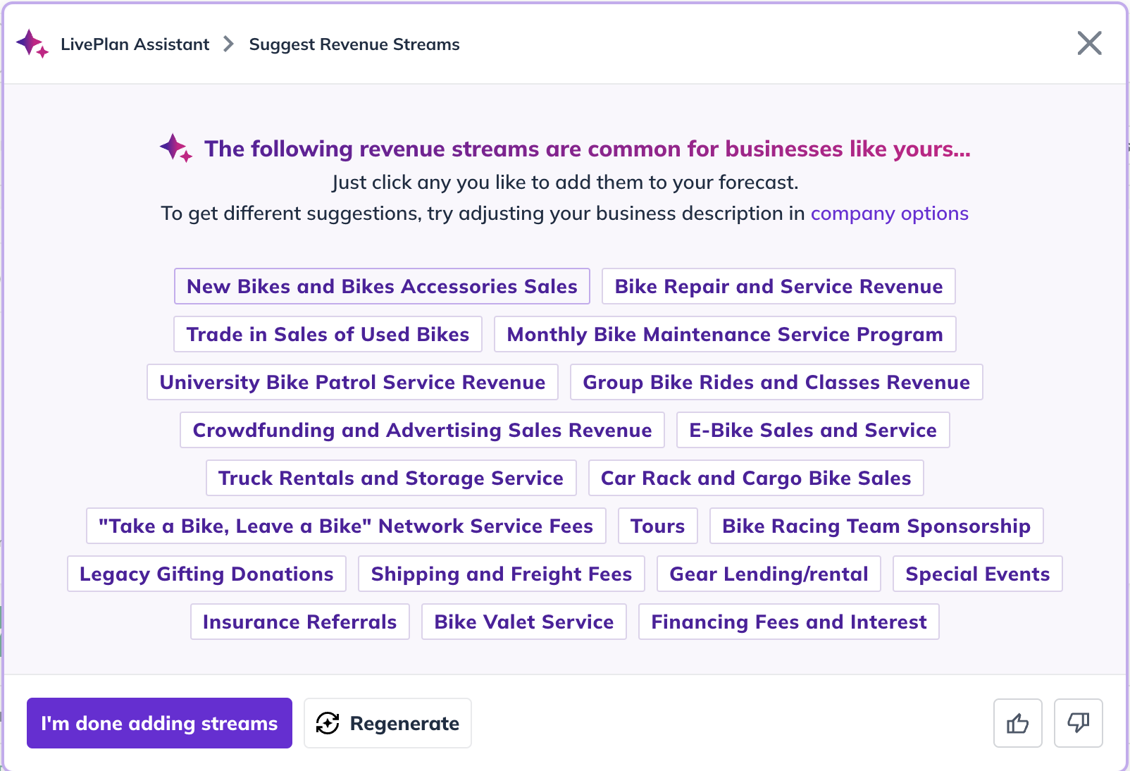 liveplan assistant suggested revenue streams.png