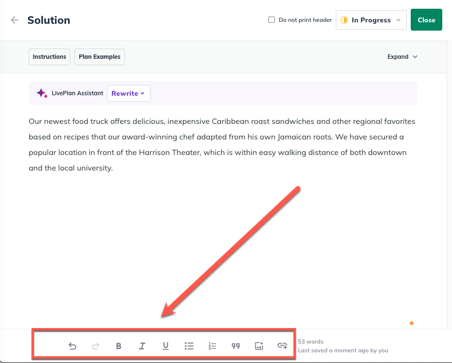 text editing options highlighted in plan topic.png