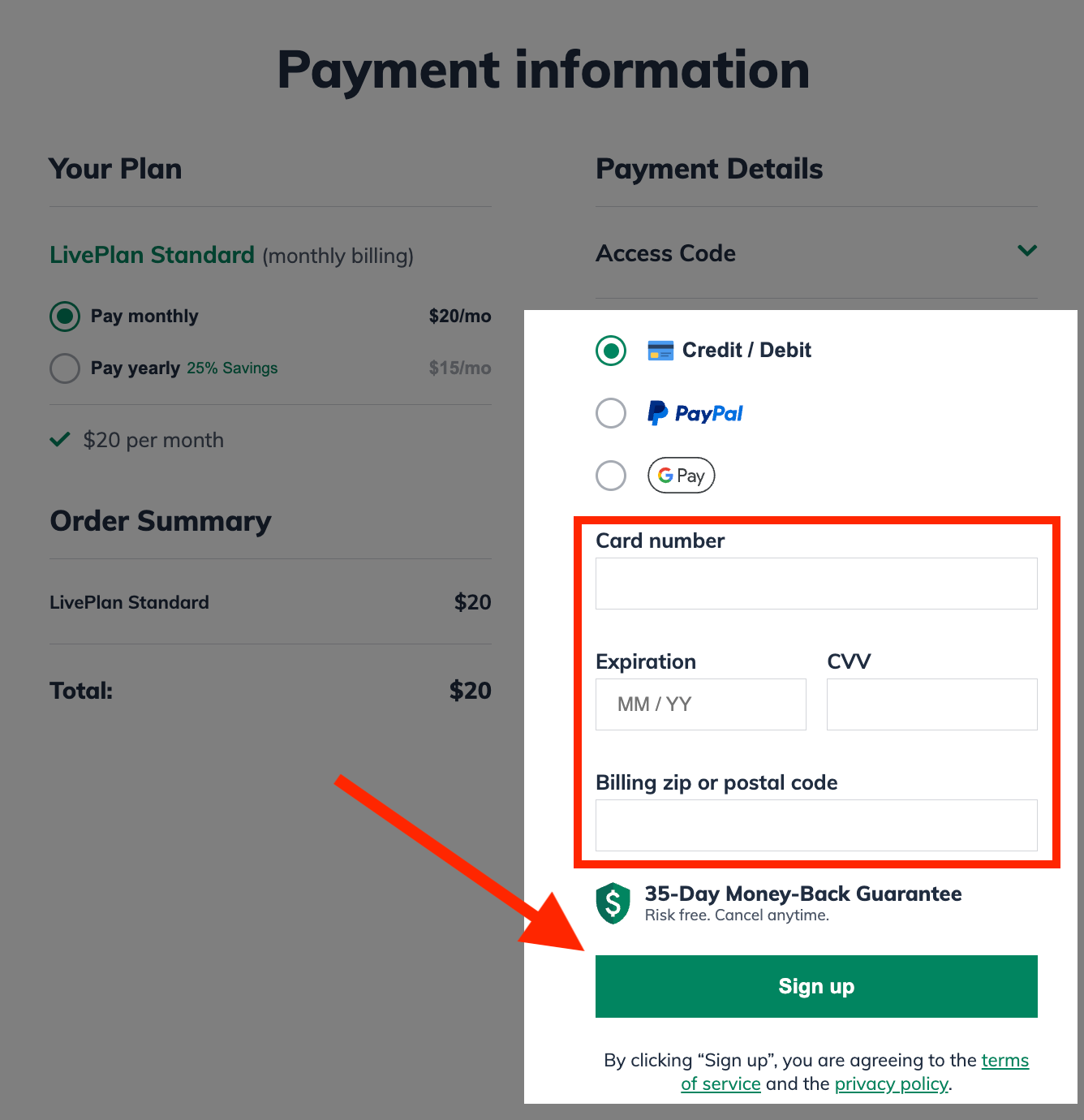 payment information highlighted with arrow pointing to sign up.png