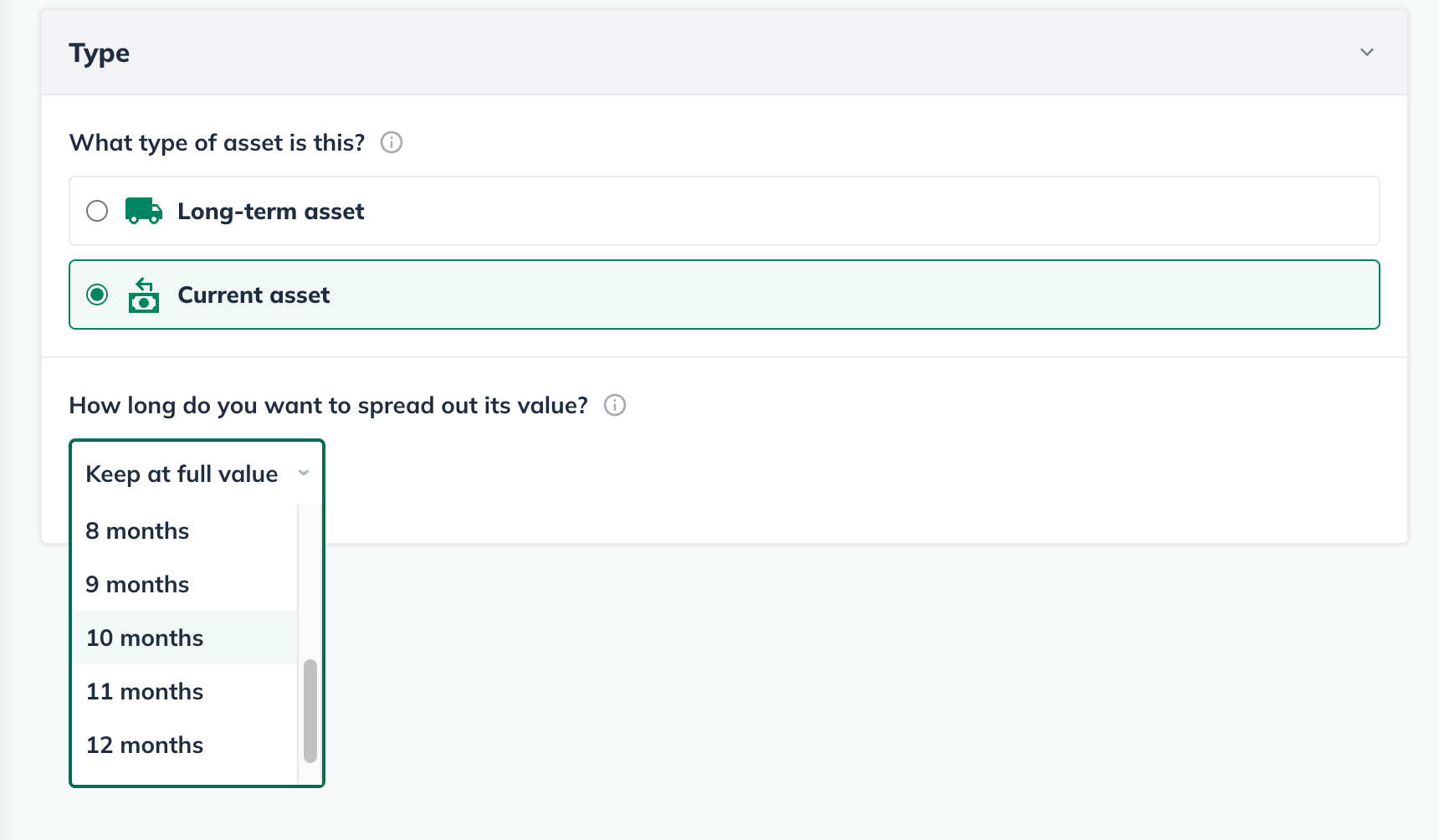 asset type detail current asset selected value length drop down open.png