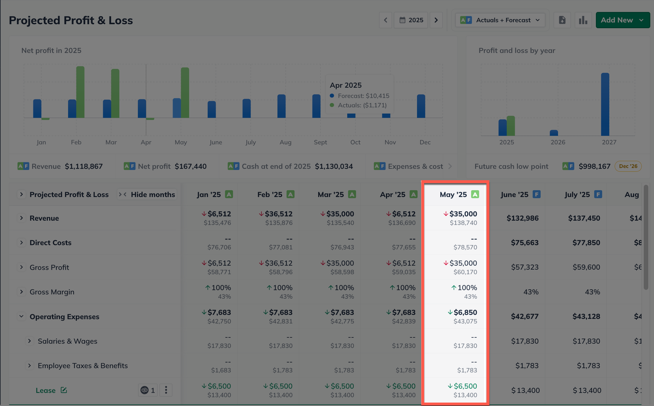 liveforecast profit and loss with expanded actuals highlighted.png