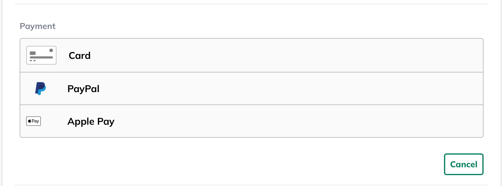 update payment details screen