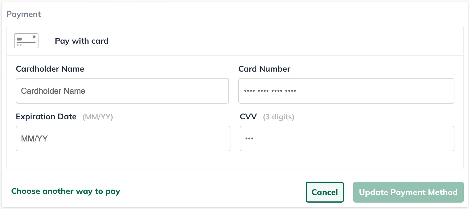 making changes to payment details