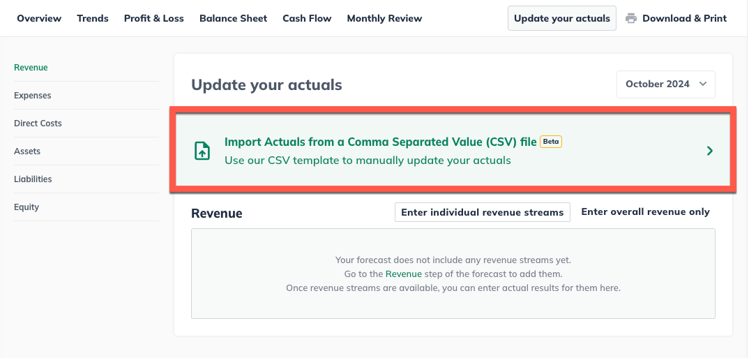 update your actuals with import actuals box highlighted.png