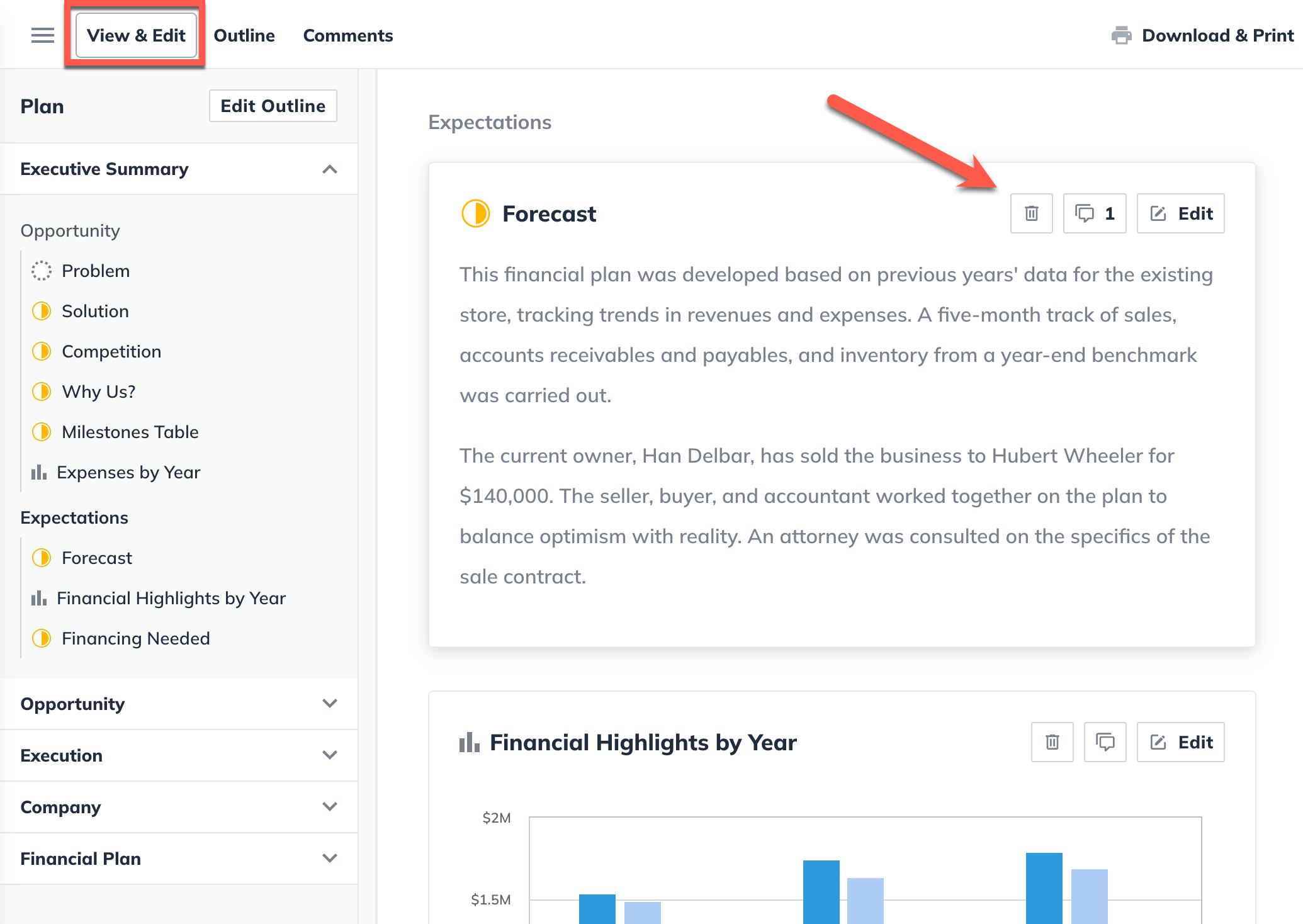 plan view & edit with arrow pointing to delete icon.png